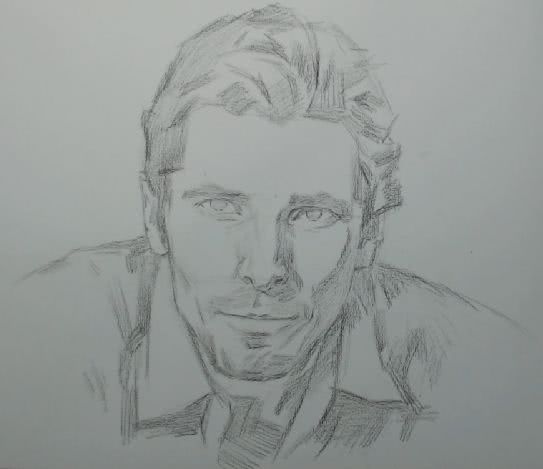 名师人物素描头像——蝙蝠侠克里斯蒂安·贝尔