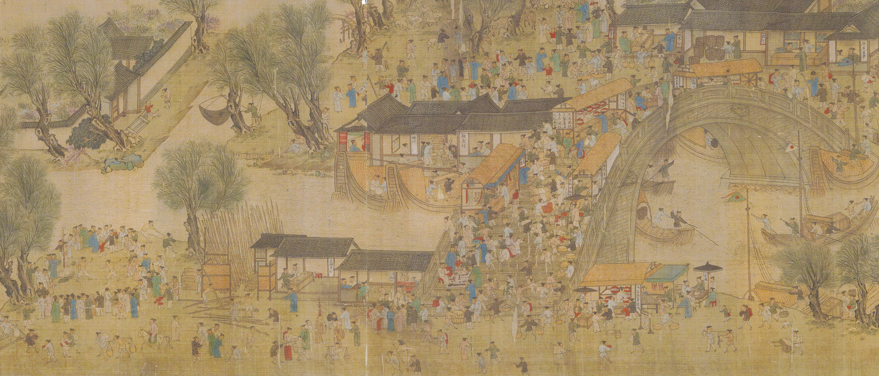 明清时期清明上河图绢丝印刷价值,清明上河图宋本版本对比