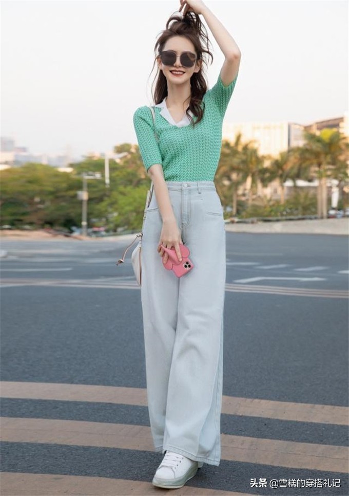 高腰显瘦裤子阔腿裤搭配,腿很粗屁股大穿什么阔腿裤不显胖