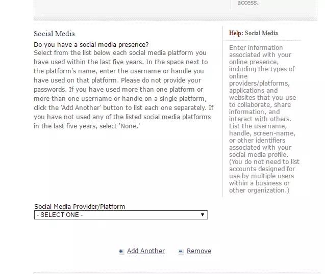 美国签证社交账号选项,美国签证提供社交平台账号