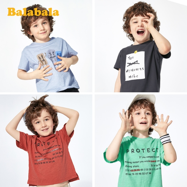 巴拉巴拉小童短袖纯棉t恤,巴拉巴拉幼童清仓特价衣服