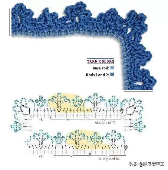 桌布花边钩织的教程,隔热垫餐桌垫钩针教程