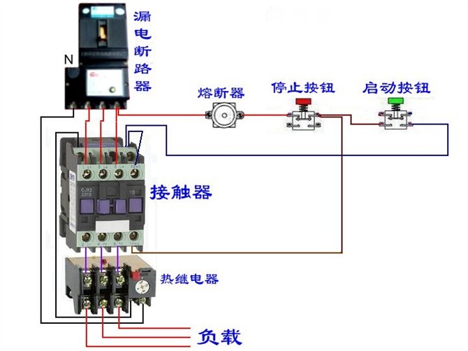 断路器和接触器接线视频,断路器接触器控制回路手绘图