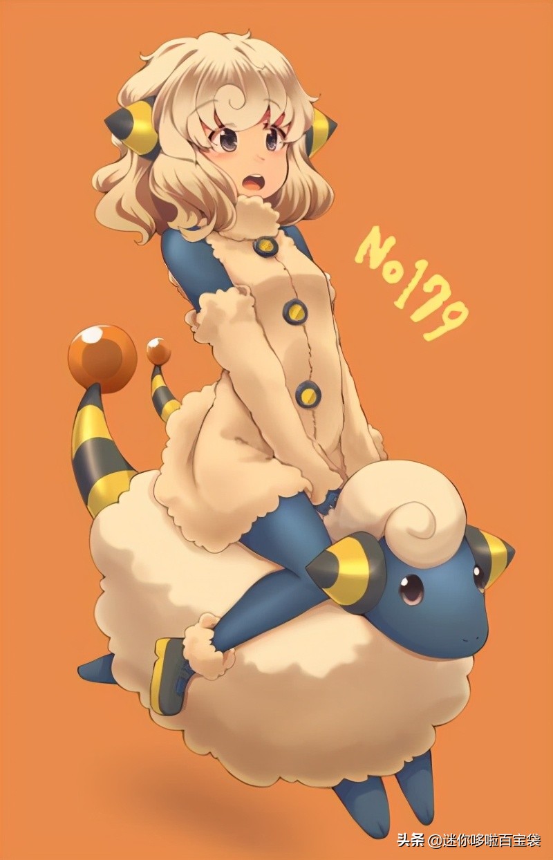 《神奇宝贝图鉴》No.179：软绵绵的羊毛可以储存静电——咩利羊