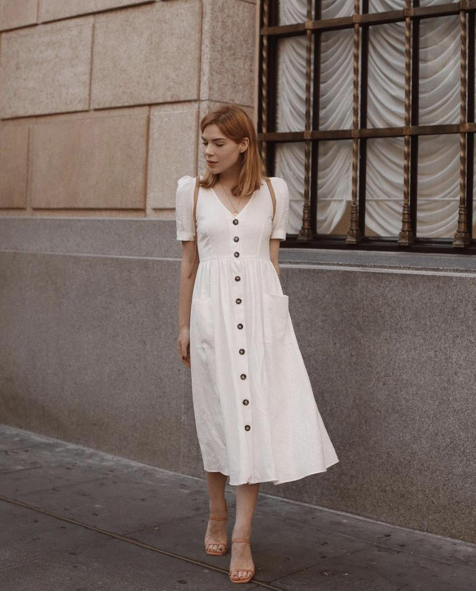 夏季碎花裙子街拍穿搭,街拍夏季裙子穿搭