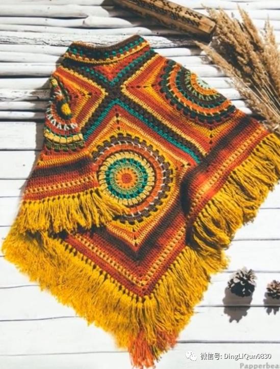 斗篷披肩钩花图样,针织披肩花样图片大全