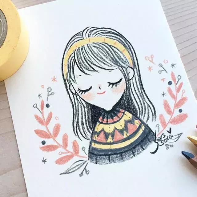 100张简笔画小学生,100张简笔花朵铅笔画