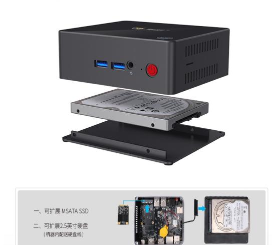 巴掌大的台式电脑主机，内存四核心处理器，日常办公绰绰有余