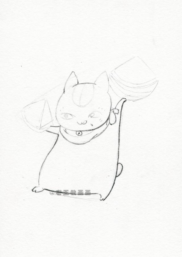 夏目友人帐猫咪老师简笔画,简笔画猫老师的画法