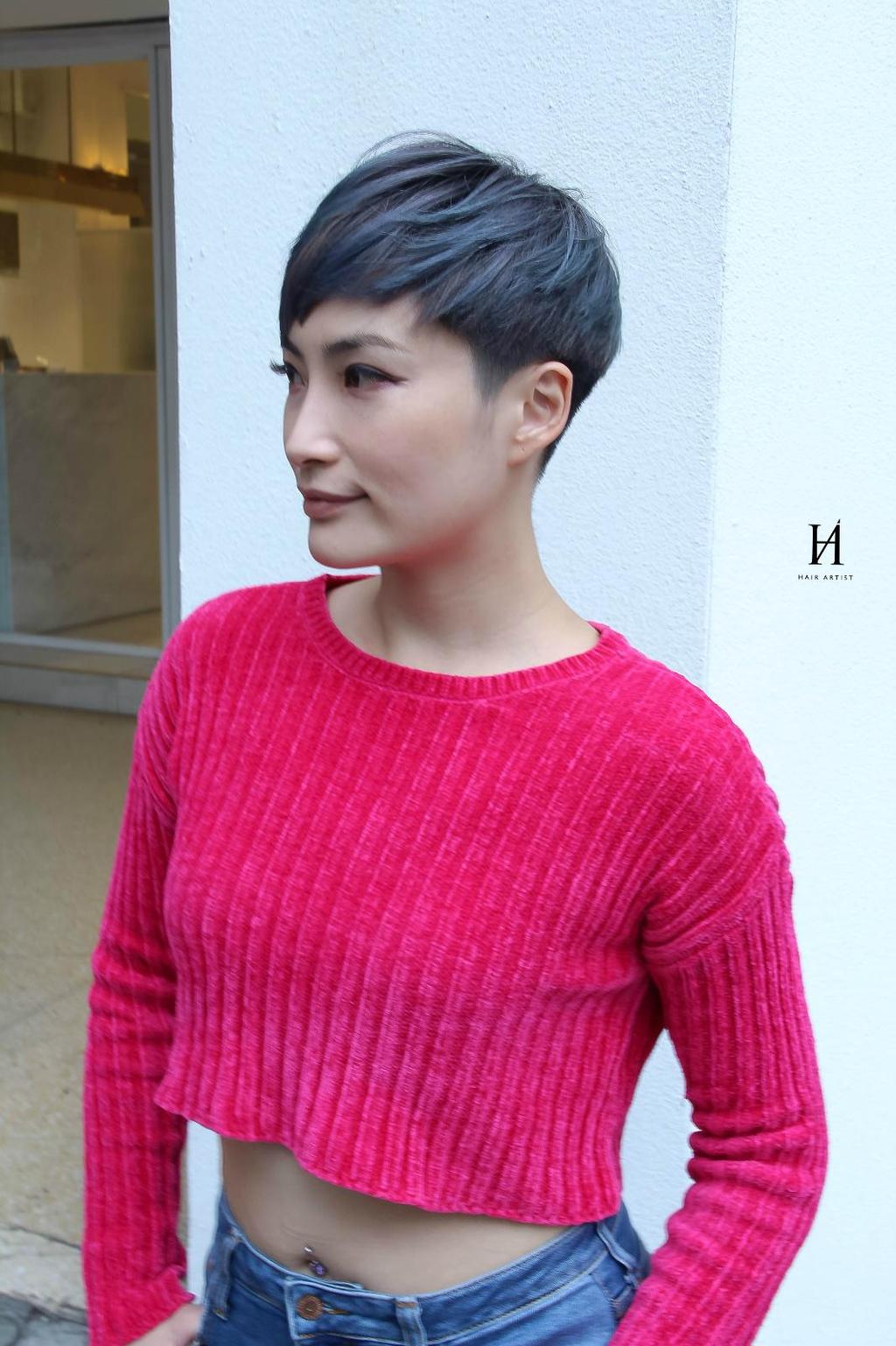 蓝发层次感,赵薇挑染