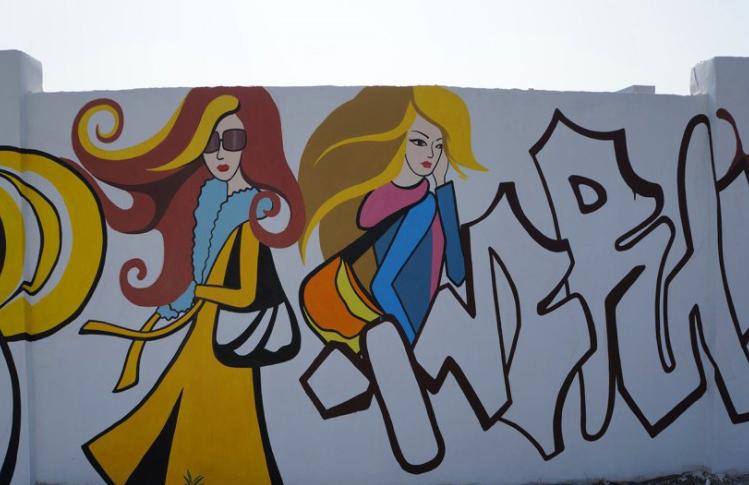 北京怀旧墙绘,简约大气的乡村文化墙彩绘手绘