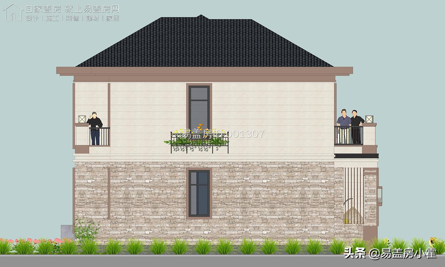 农村自建房2层欧式别墅设计,面宽10米欧式风格二层小别墅