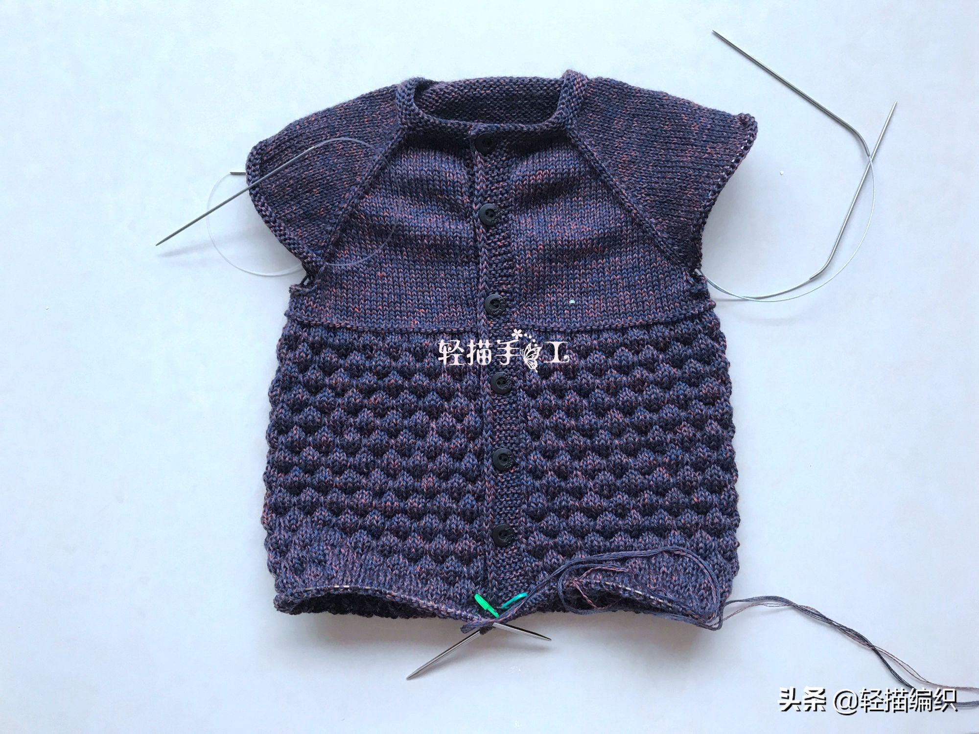 宝宝连体衣从上往下的编织方法,从上往下织连体毛衣编织教程