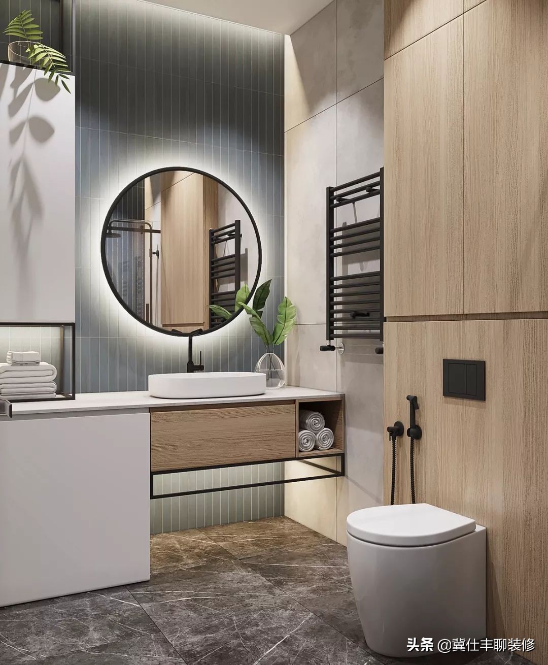 全屋仿大理石护墙板装修效果图,轻奢护墙板大理石漆