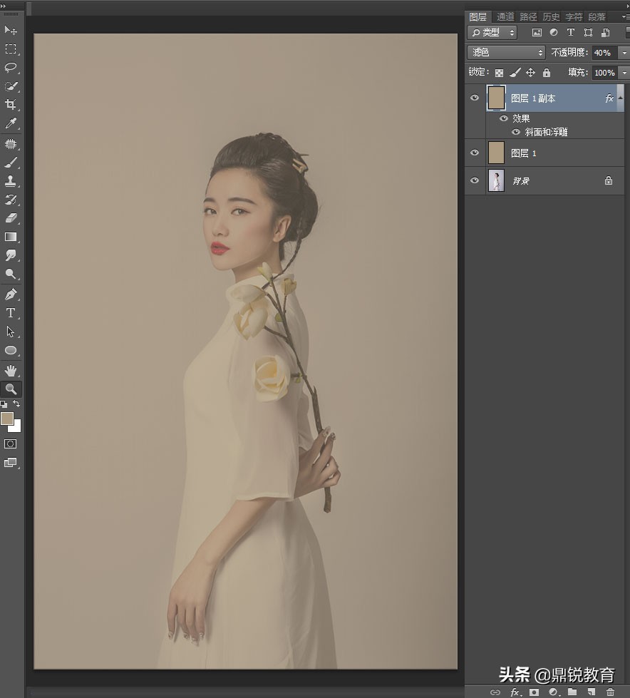 怎么用ps将美女照片调成仕女效果,ps把照片制作成工笔画效果教程