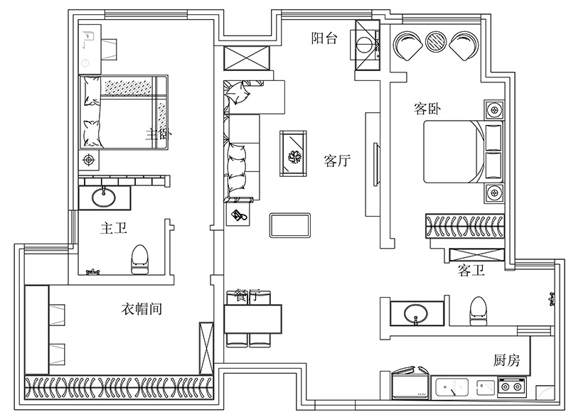 美巢装饰精装效果图,美巢三室两厅效果图