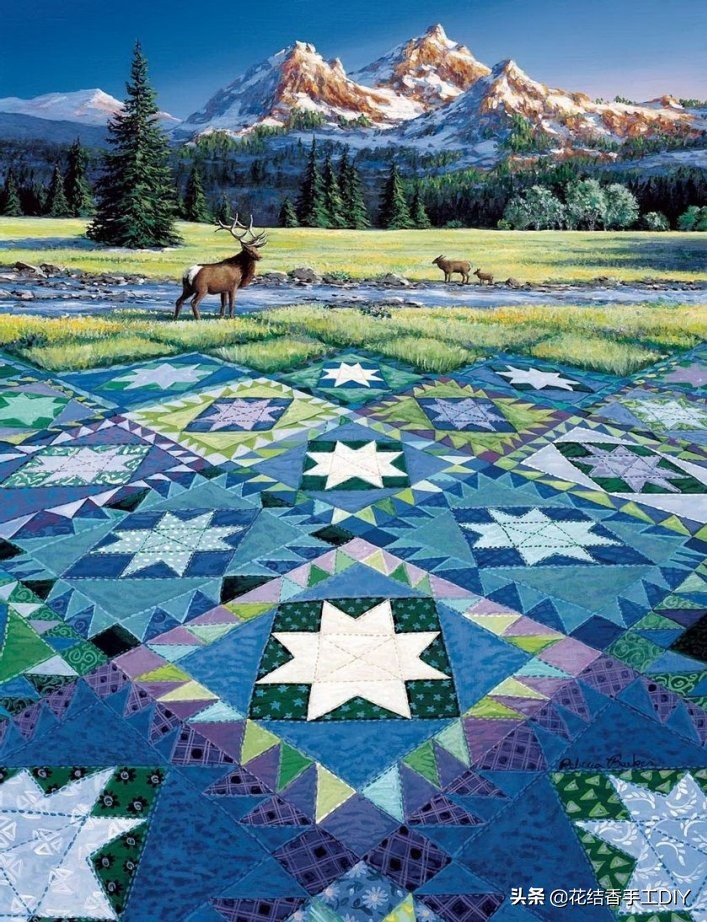 20款漂亮的拼布被子,假的豆腐块被子