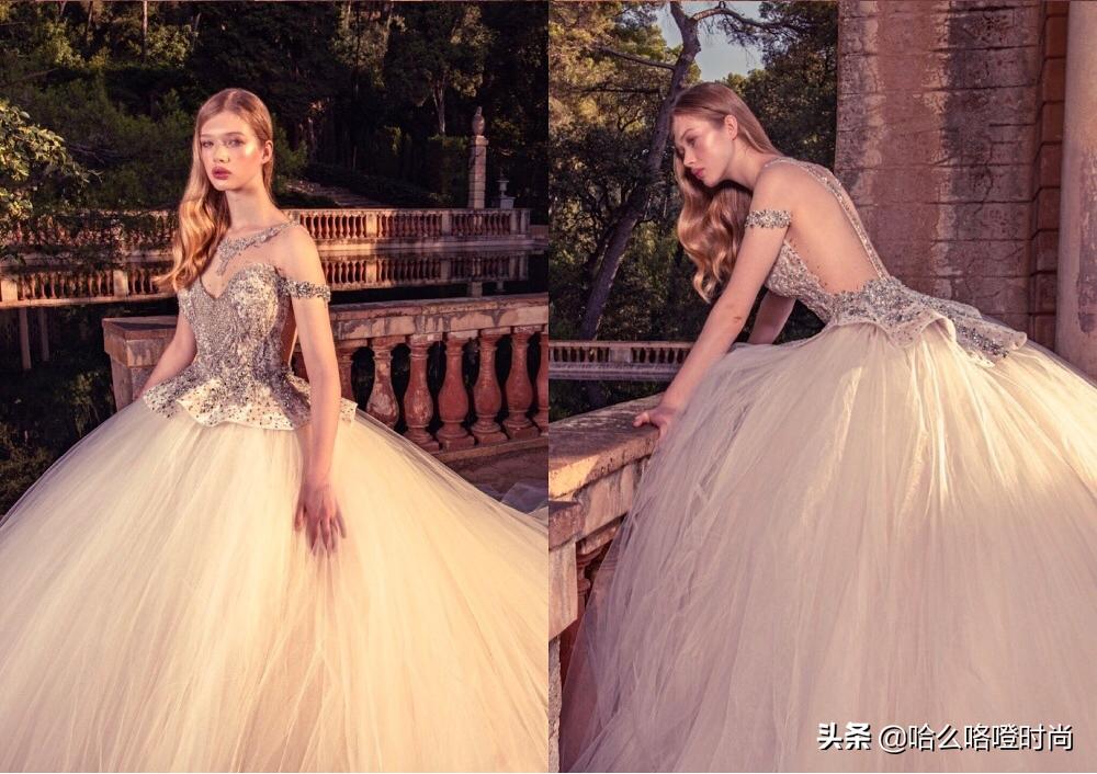巨型豪华大拖尾婚纱,超长拖尾婚纱只能用震撼来形容