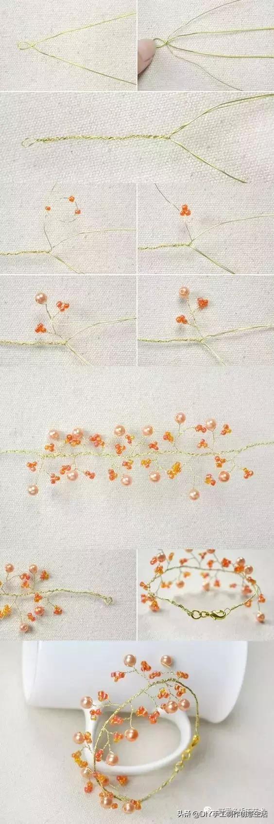 用珠子穿出漂亮的手链和项链花样,复古珠子手链教程