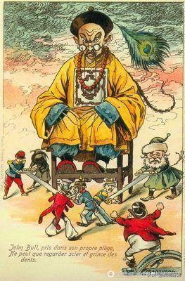 列强瓜分中国图画讲解,西方列强瓜分中国地图