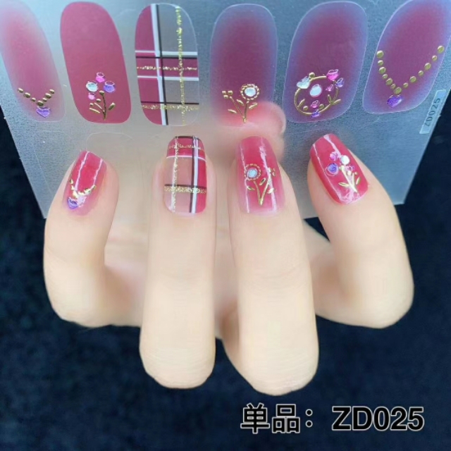 美甲贴教程视频,美甲贴款式图片