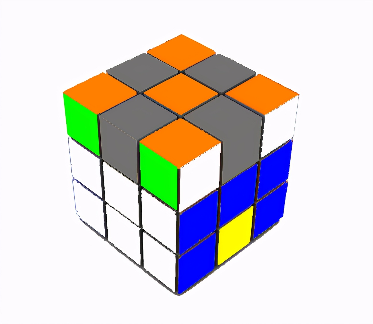 一个视频学会三阶魔方复原,桥式解法还原三阶魔方公式图