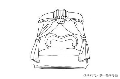 儿童公主床简笔画,简笔画公主床