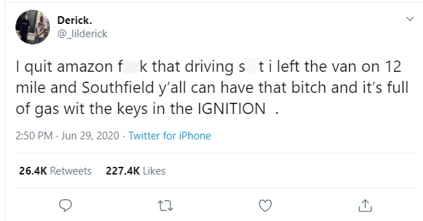 工资太低包裹太多！美国亚马逊黑人快递小哥崩溃弃车，辞职成网红