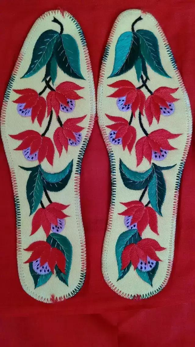 刺绣鞋垫花样各种图案教程,几何鞋垫图案鞋垫绣法