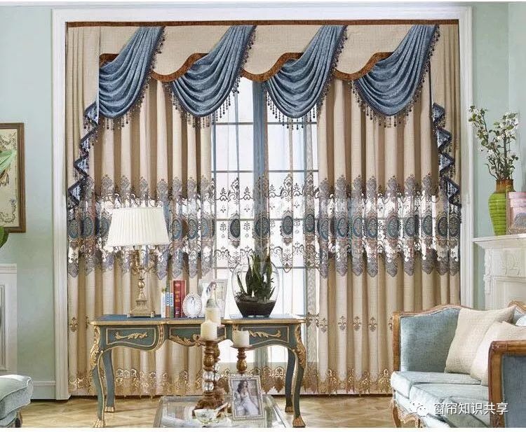 窗帘连体水波帘头制作视频,欧式风格窗帘平板水波帘头