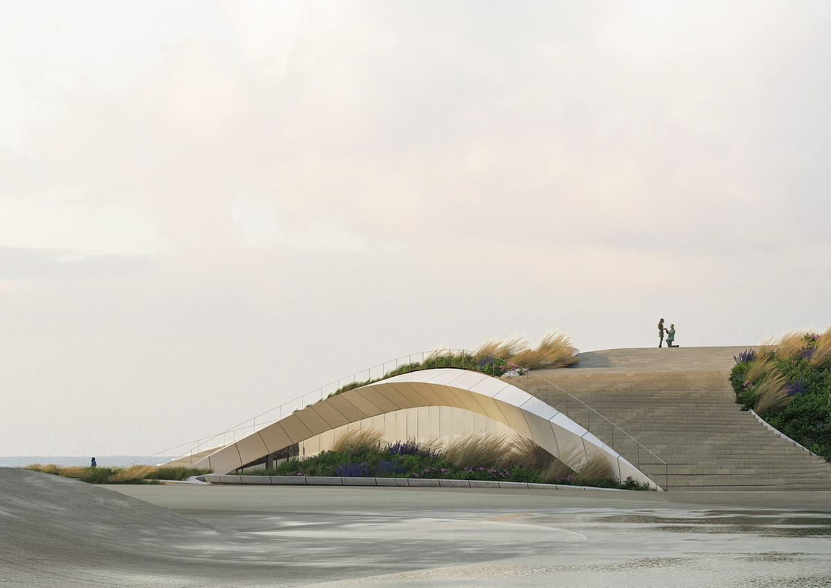 ZJA设计‘比利时海滩地标’,与沙丘完全衔接