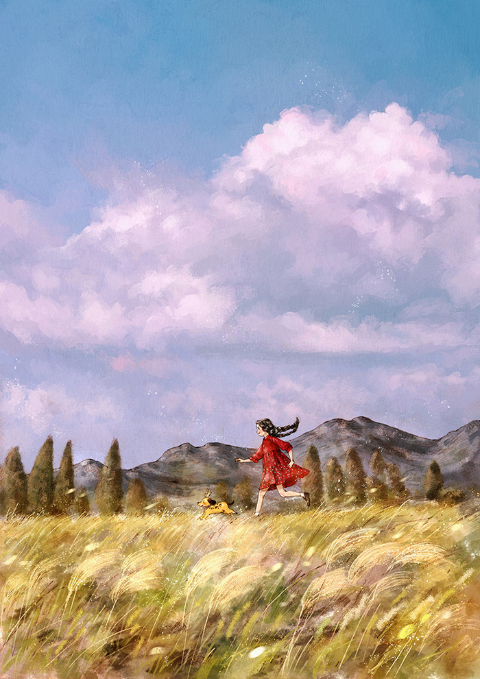 韩国插画师森林女孩日记图文,水彩插画森林女孩日记