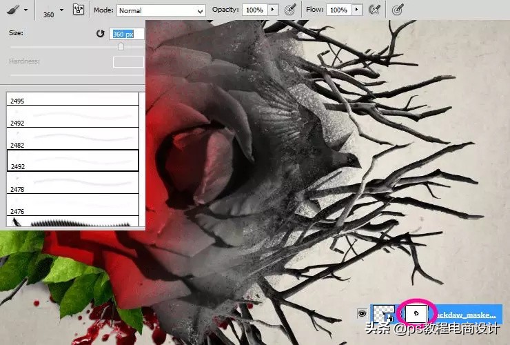 ps怎么把玫瑰变成金黄色,ps蝴蝶和鲜花合成
