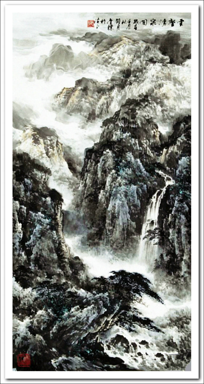 溪山国画山水画,郭金标山水画大全
