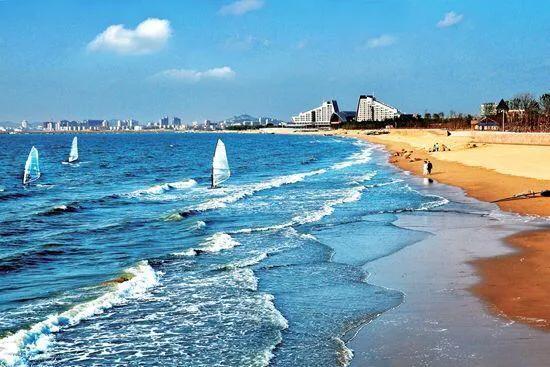 辽宁网红海滩,辽宁海滩全景图