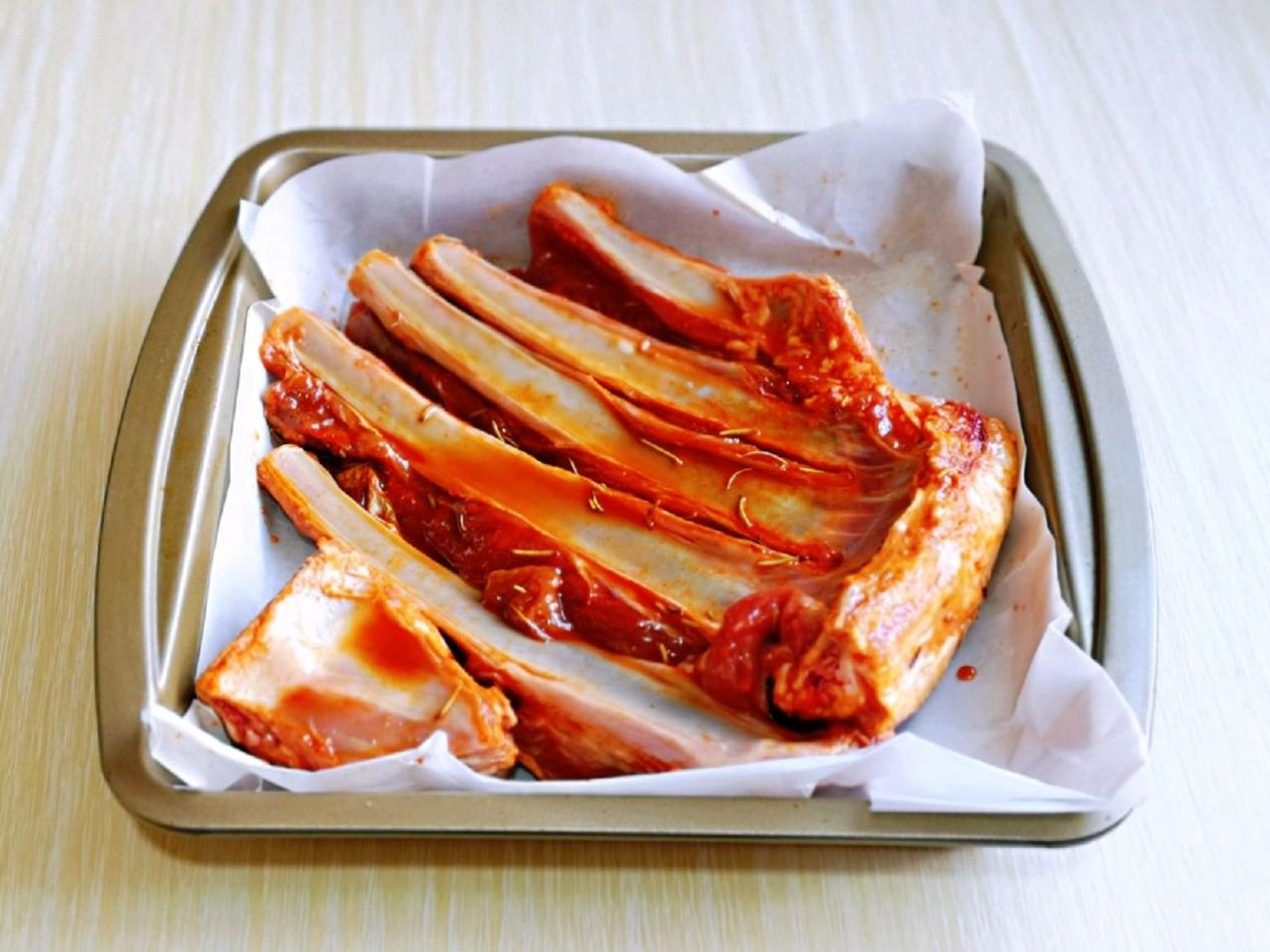 家用烤箱版奥尔良风味烤羊排,奥尔良腌料腌制羊排空气炸锅烤