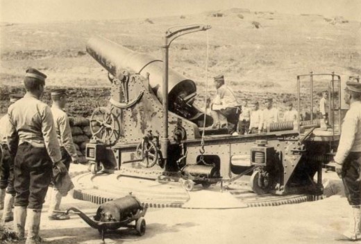 一战德国重炮发射,二战巨炮发射炮弹