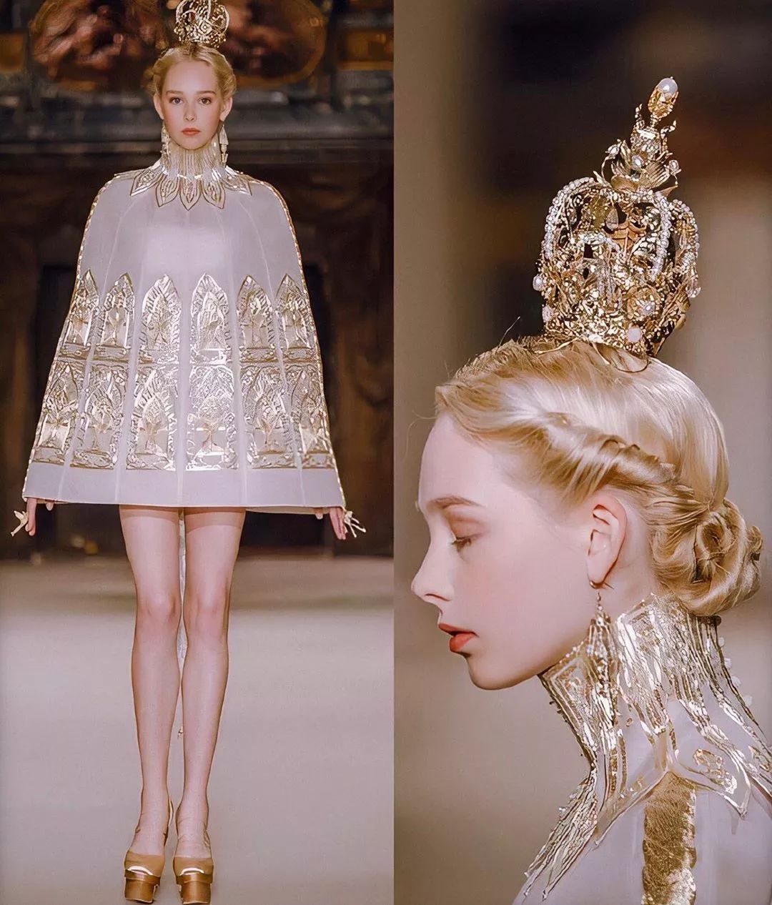 复古金重工项链,复古金项链配纯金吊坠