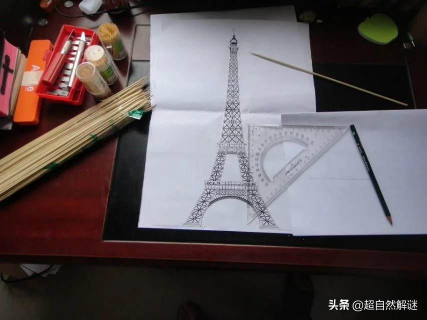 用牙签手工制作埃菲尔铁塔教程,用牙签搭的埃菲尔铁塔60cm