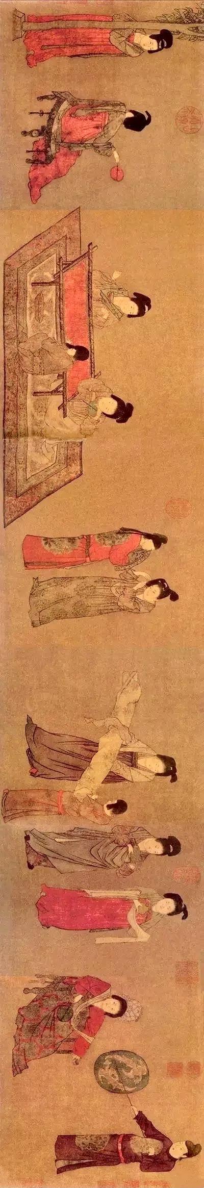 十大名画欣赏唐宫仕女图,展现仕女劳作的唐代名画