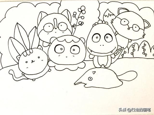 怎么用马克笔画各种各样的小动物,马克笔手绘简单又漂亮的小动物