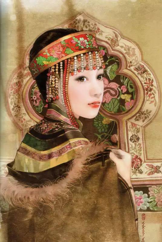 56个民族人物画,56个民族各具风韵白描人物画