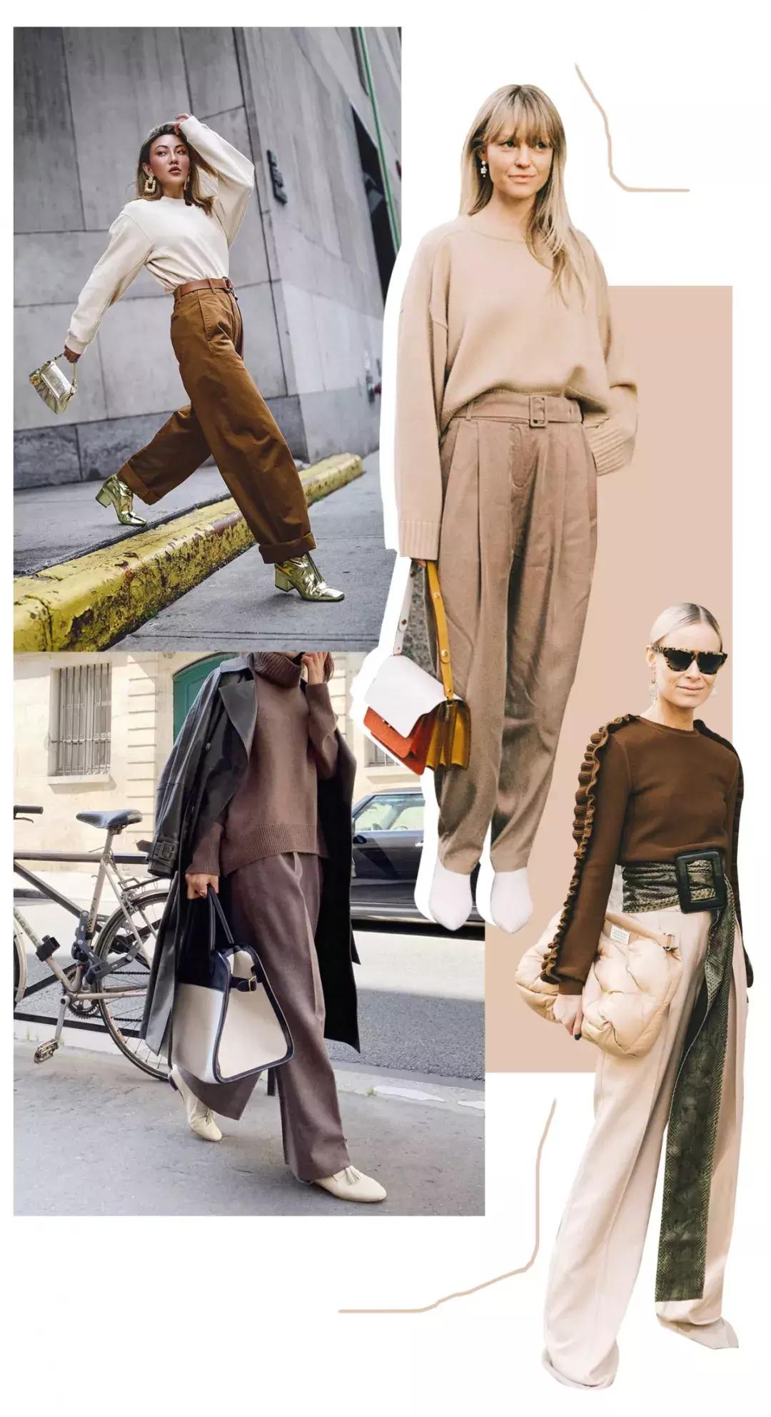 黑色阔腿裤加长版垂感慵懒风秋冬,秋冬慵懒感阔腿裤