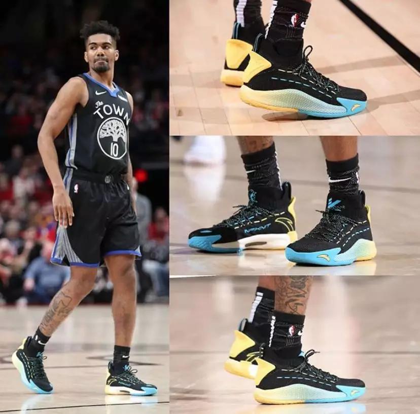 nba球员上脚安踏,nba球员上脚球鞋欧文4绿橙粉