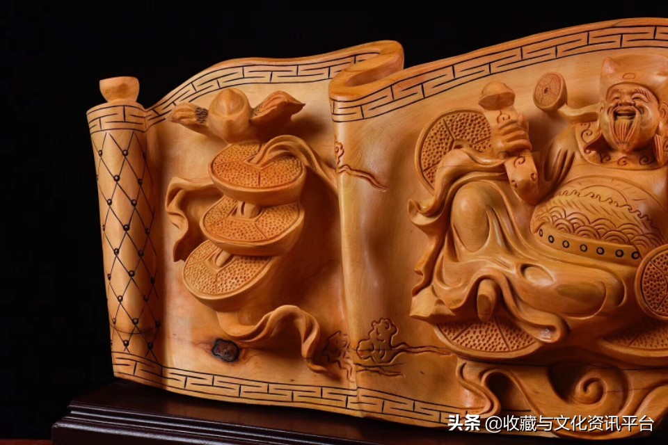 财神爷佛像崖柏正规版,太行崖柏陈化料摆件