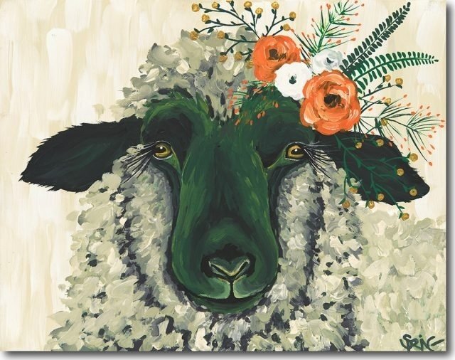 波西米亚风格的丙烯动物肖像，色彩鲜艳充满个性，装饰效果极强