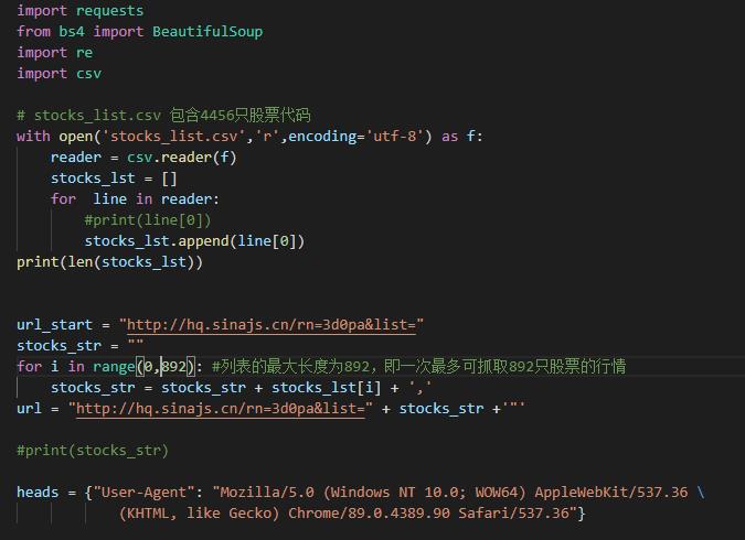 抓取股票行情网页，为何一次最多只有892支股票的数据？