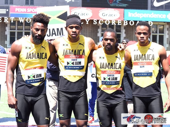 38秒80胜39秒26！美国队佩尼赛击败与牙买加队夺得百米接力冠军