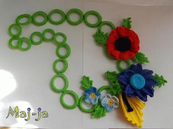 毛线钩织项链配饰教程,毛线钩织各种款式项链视频教程