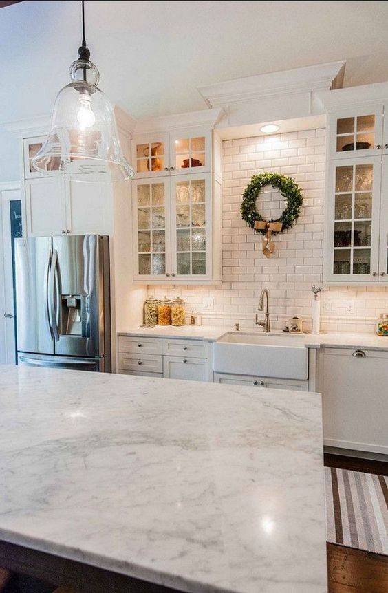 新中式的厨房选什么台面最好看,美式经典厨房台面效果图